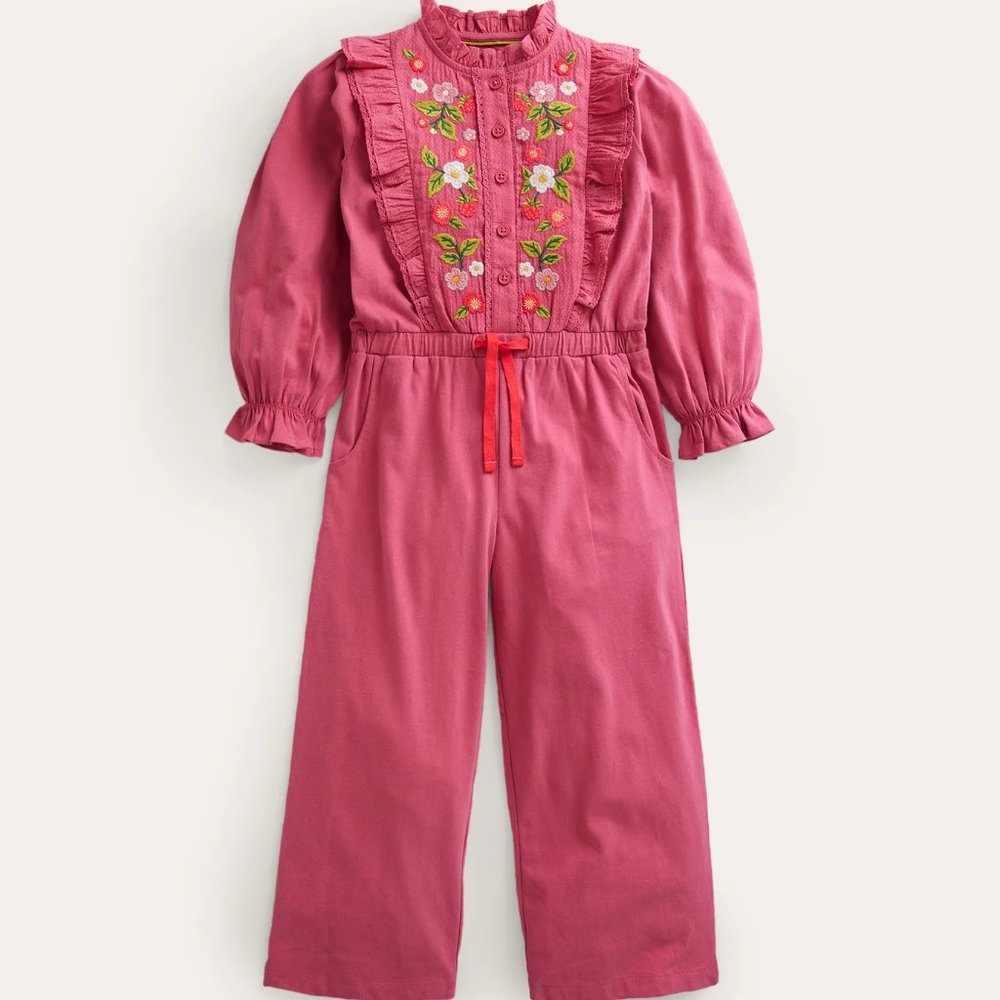 NWT Mini Boden Embroidered Jersey Jumpsuit